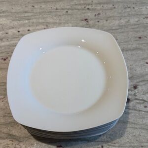 Premium White Square Ceramic Dessert Plates - 8 pieces New